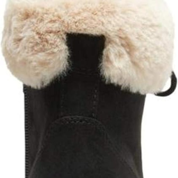 Madden Girl hidde faux-fur hiker boots in black fabric size 9.5 - Picture 3 of 6